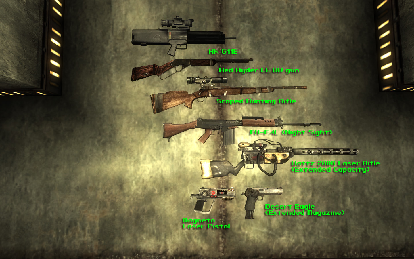 list of fallout 3 weapons